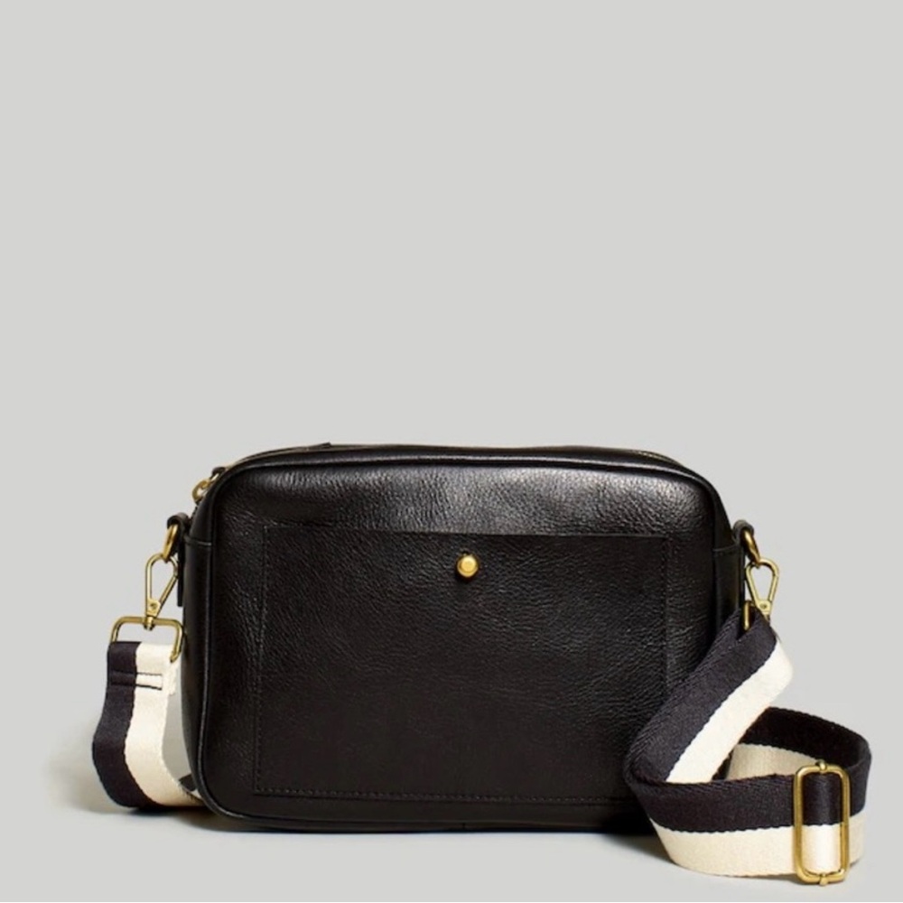 Madewell Black Crossbody Bag with Gold Accents